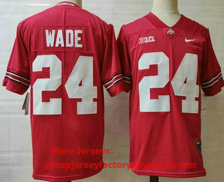 Men's Ohio State Buckeyes #24 Shaun Wade Red College Football Jersey