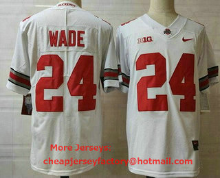 Men's Ohio State Buckeyes #24 Shaun Wade White College Football Jersey