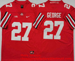 Men's Ohio State Buckeyes #27 Eddie George Red 2017 Vapor Untouchable Stitched Nike NCAA Jersey