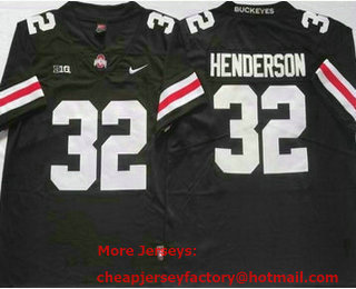Men's Ohio State Buckeyes #32 TreVeyon Henderson Black White Name 2022 Vapor Untouchable Stitched Nike Jersey