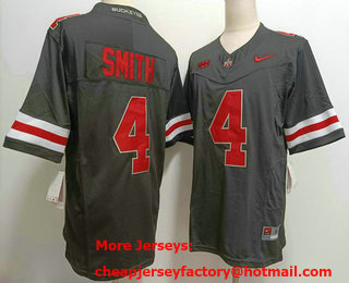 Men's Ohio State Buckeyes #4 Jeremiah Smith Black FUSE College Stitched Jersey