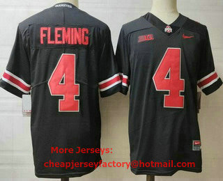 Men's Ohio State Buckeyes #4 Julian Fleming Black College Football Jersey