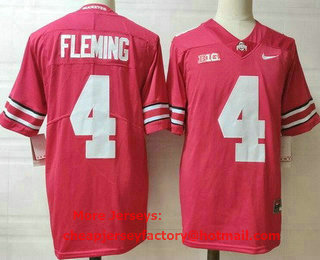 Men's Ohio State Buckeyes #4 Julian Fleming Red College Football Jersey