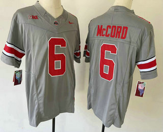 Men's Ohio State Buckeyes #6 Kyle McCord Grey FUSE College Football Jersey