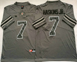 Men's Ohio State Buckeyes #7 Dwayne Haskins Jr Gray Shadow College Football Jersey