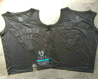 Men's Oklahoma City Thunder #0 Russell Westbrook MVP Black 2019 Nike AU Stitched NBA Jersey