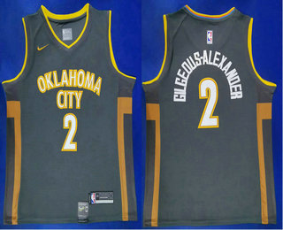 Men's Oklahoma City Thunder #2 Shai Gilgeous-Alexander NEW Grey 2020 City Edition NBA Swingman Jersey