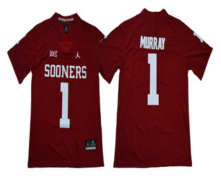 Men's Oklahoma Sooners #1 Kyler Murray Red Limited Stitched Brand Jordan NCAA Jersey