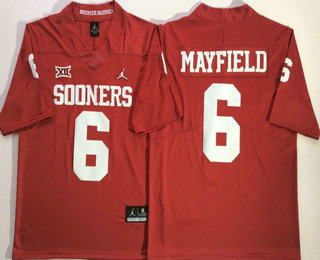 Men's Oklahoma Sooners #6 Baker Mayfield Red 2017 Vapor Untouchable Limited Stitched Brand Jordan NCAA Jersey