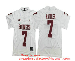 Men's Oklahoma Sooners #7 Spencer Rattler White 2017 Vapor Untouchable Limited Stitched Brand Jordan NCAA Jersey