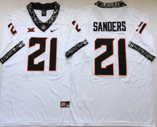 Men's Oklahoma State Cowboys #21 Barry Sanders White 2019 Vapor Untouchable Stitched Nike NCAA Jersey