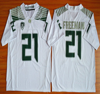 Men's Oregon Duck #21 Royce Freeman Light White College Football Nike Limited Jersey