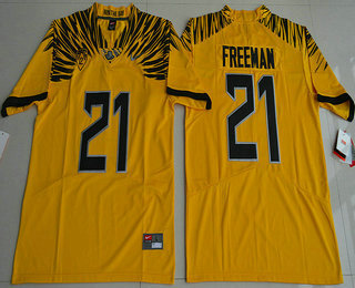 Men's Oregon Duck #21 Royce Freeman Yellow 2016 College Football Nike Limited Jersey