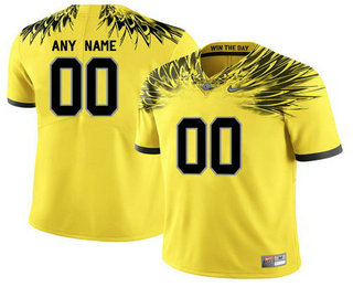 Men's Oregon Duck Customized College Football Electric Lightning Limited Jerseys - Yellow