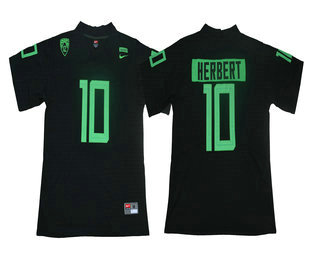 Men's Oregon Ducks #10 Justin Herbert Vapor Limited Black College Football Stitched NCAA Jersey