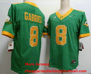 Men's Oregon Ducks #8 Dillon Gabriel Green FUSE College Football Jersey