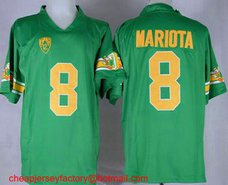 Men's Oregon Ducks #8 Marcus Mariota 1994 Retro Green Stitched College Football Throwback NCAA Jersey