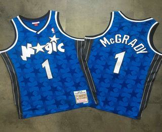 Men's Orlando Magic #1 Tracy McGrady Blue 2000-01 Hardwood Classics Soul AU Throwback Jersey