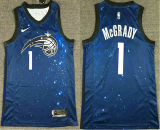 Men's Orlando Magic #1 Tracy McGrady Blue 2017-18 Nike City Edition Swingman Stitched NBA Jersey