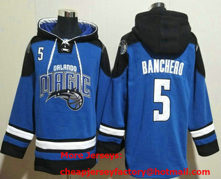 Men's Orlando Magic #5 Paolo Banchero Blue Ageless Must Have Lace Up Pullover Hoodie