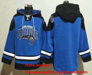 Men's Orlando Magic Blank Blue Ageless Must Have Lace Up Pullover Hoodie