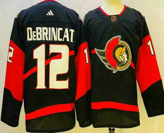 Men's Ottawa Senators #12 Alex DeBrincat Black 2022 Reverse Retro Authentic Jersey
