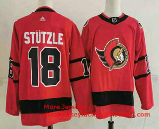Men's Ottawa Senators #18 Tim Stutzle Red 2021 Retro Stitched NHL Jersey