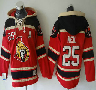 Men's Ottawa Senators #25 Chris Neil Old Time Hockey Red Hoody