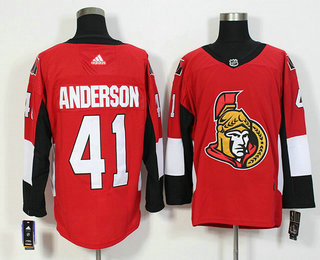 Men's Ottawa Senators #41 Craig Anderson Red Home 2017-2018 Hockey Stitched NHL Jersey