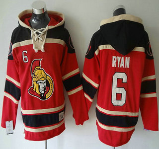 Men's Ottawa Senators #6 Bobby Ryan Old Time Hockey Red Hoody