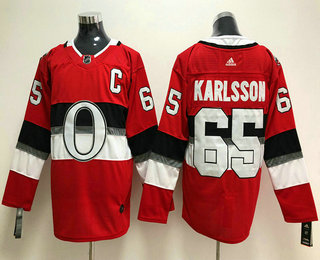 Men's Ottawa Senators #65 Erik Karlsson Red 2018 Winter Classic Stitched NHL Hockey Jersey