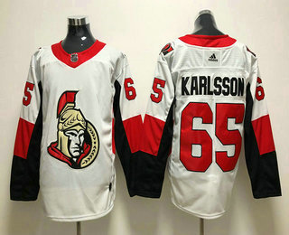 Men's Ottawa Senators #65 Erik Karlsson White 2017-2018 Hockey Stitched NHL Jersey