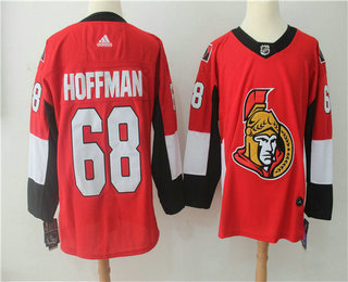 Men's Ottawa Senators #68 Mike Hoffman Red Home 2017-2018 Hockey Stitched NHL Jersey