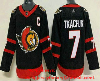 Men's Ottawa Senators #7 Brady Tkachuk Black Authentic Jersey