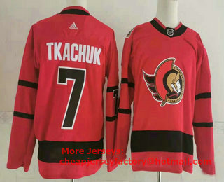 Men's Ottawa Senators #7 Brady Tkachuk Red 2021 Retro Stitched NHL Jersey
