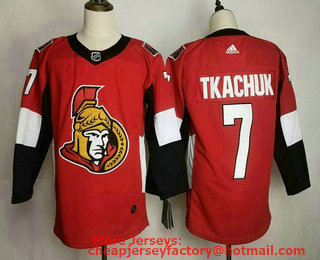 Men's Ottawa Senators #7 Brady Tkachuk Red Adidas Stitched NHL Jersey