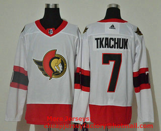 Men's Ottawa Senators #7 Brady Tkachuk White Adidas 2020-21 Stitched NHL Jersey