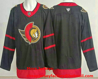 Men's Ottawa Senators Blank Black Authentic Jersey
