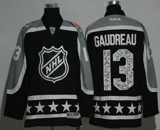 Men's Pacific Division Calgary Flames #13 Johnny Gaudreau Reebok Black 2017 NHL All-Star Stitched Ice Hockey Jersey
