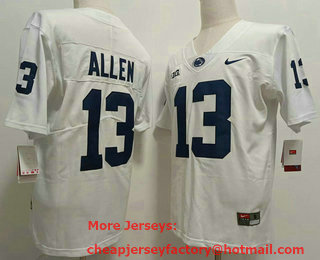 Men's Penn State Nittany Lions #13 Kaytron Allen White 2022 Vapor Untouchable Stitched Nike Jersey