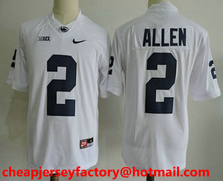 Men's Penn State Nittany Lions #2 Marcus Allen White Limited College Football Stitched Nike NCAA Jersey