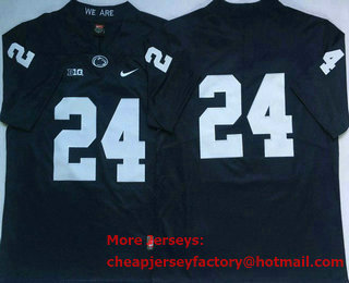 Men's Penn State Nittany Lions #24 Miles Sanders No Name Navy Blue 2017 Vapor Untouchable Stitched Nike NCAA Jersey