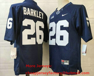 Men's Penn State Nittany Lions #26 Saquon Barkley Limited Navy Player Name College Football Jersey