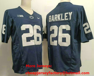 Men's Penn State Nittany Lions #26 Saquon Barkley Navy Blue FUSE College Stitched Jersey