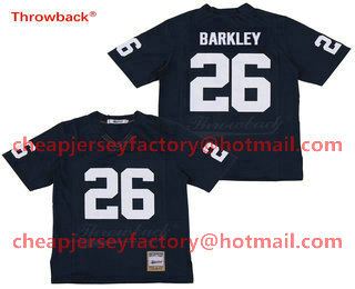 Men's Penn State Nittany Lions #26 Saquon Barkley Navy Blue Throwback College Stitched Jersey