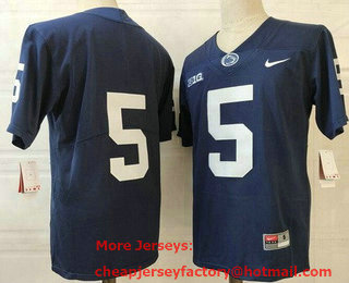 Men's Penn State Nittany Lions #5 Jahan Dotson Navy College Football Jersey