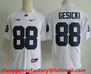 Men's Penn State Nittany Lions #88 Mike Gesicki White Limited College Football Stitched Nike NCAA Jersey