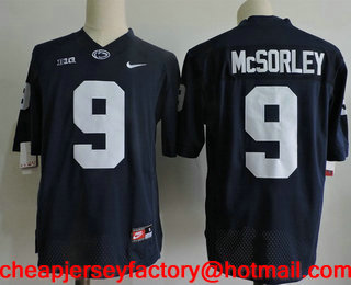 Men's Penn State Nittany Lions #9 Trace McSorley Navy Blue College Football Stitched Nike NCAA Jersey