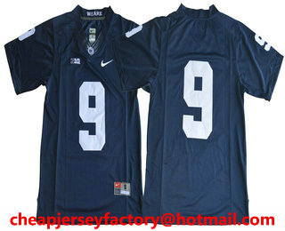 Men's Penn State Nittany Lions #9 Trace McSorley No Name Navy Blue College Football Stitched Nike NCAA Jersey