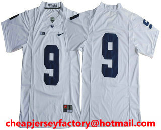 Men's Penn State Nittany Lions #9 Trace McSorley No Name White College Football Stitched Nike NCAA Jersey